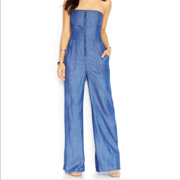 Rachel Roy Denim Jumpsuit Size